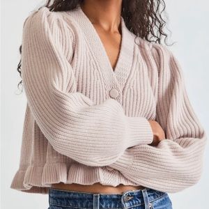 LoveShackFancy Adessa cardigan in Dusty Mauve